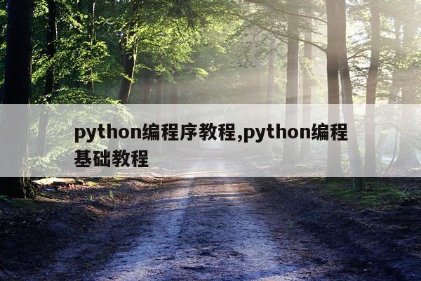 python编程序教程,python编程基础教程