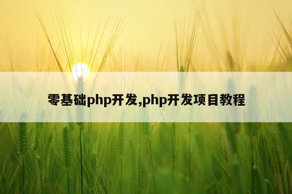 零基础php开发,php开发项目教程