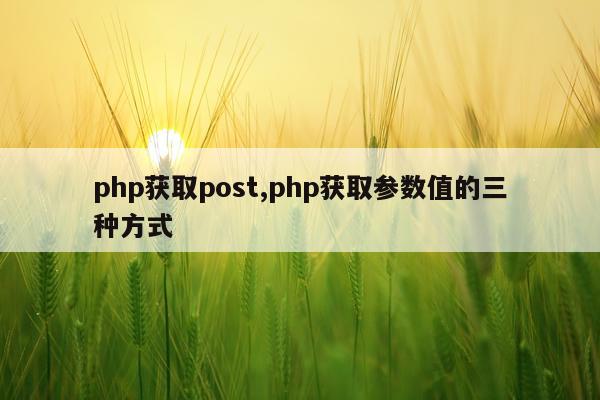 php获取post,php获取参数值的三种方式