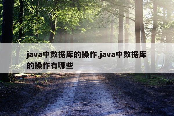 java中数据库的操作,java中数据库的操作有哪些