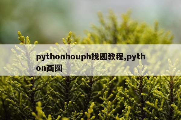 pythonhouph找圆教程,python画圆