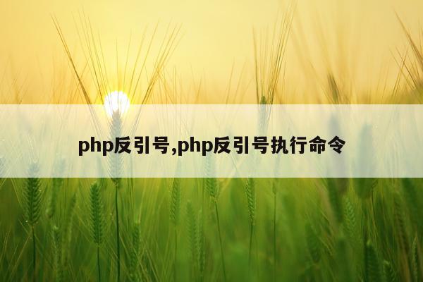 php反引号,php反引号执行命令