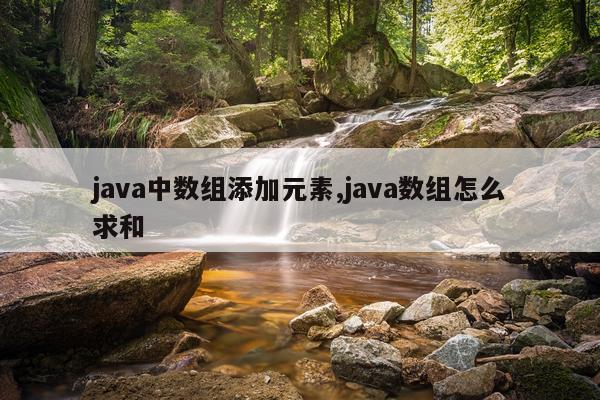 java中数组添加元素,java数组怎么求和