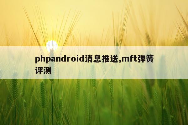phpandroid消息推送,mft弹簧评测