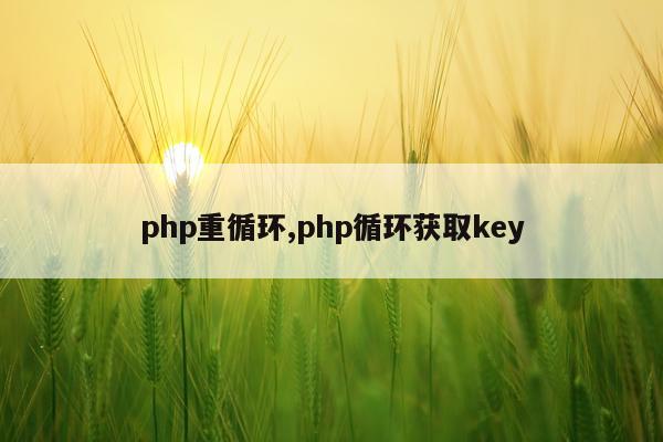 php重循环,php循环获取key