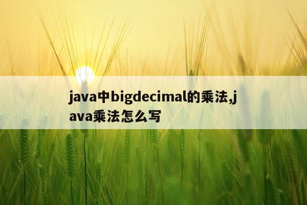 java中bigdecimal的乘法,java乘法怎么写