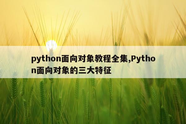 python面向对象教程全集,Python面向对象的三大特征