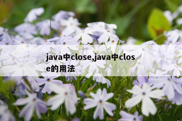 java中close,java中close的用法