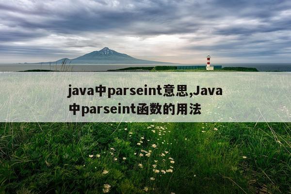 java中parseint意思,Java中parseint函数的用法
