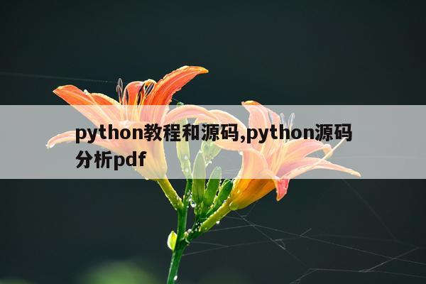 python教程和源码,python源码分析pdf