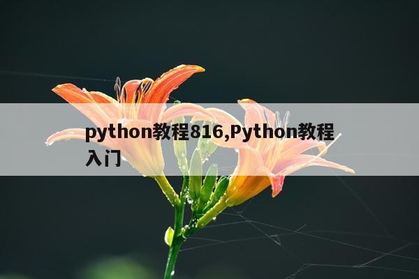 python教程816,Python教程入门