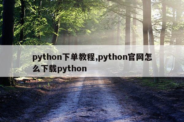 python下单教程,python官网怎么下载python