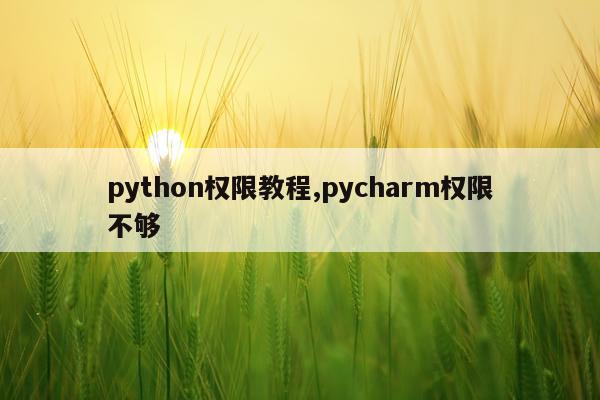 python权限教程,pycharm权限不够
