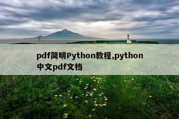 pdf简明Python教程,python中文pdf文档