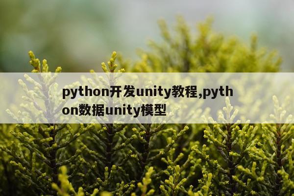 python开发unity教程,python数据unity模型