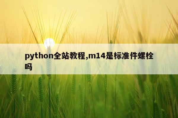 python全站教程,m14是标准件螺栓吗