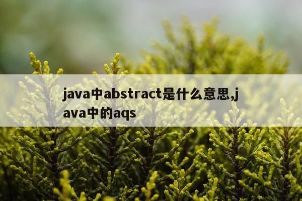 java中abstract是什么意思,java中的aqs