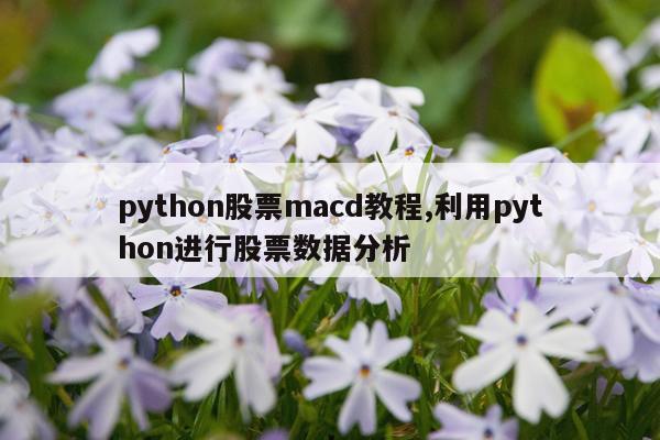 python股票macd教程,利用python进行股票数据分析
