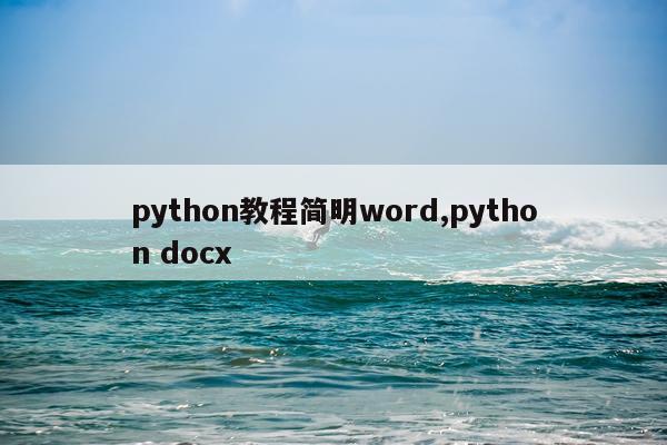 python教程简明word,python docx