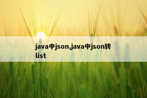 java中json,java中json转list