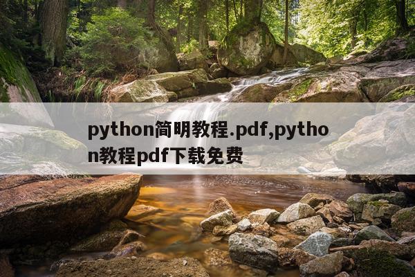 python简明教程.pdf,python教程pdf下载免费