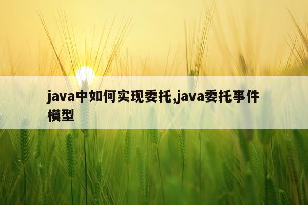 java中如何实现委托,java委托事件模型