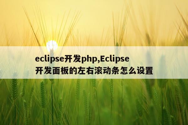 eclipse开发php,Eclipse开发面板的左右滚动条怎么设置