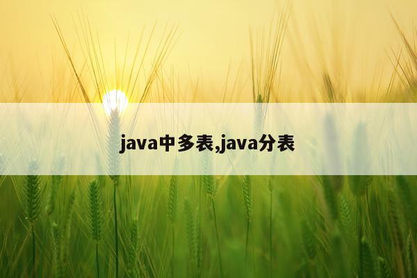 java中多表,java分表
