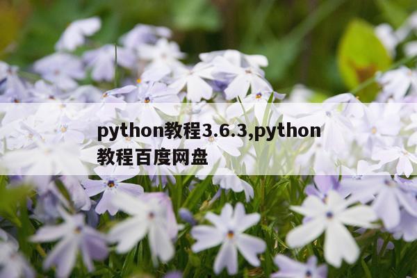 python教程3.6.3,python教程百度网盘