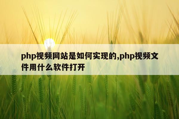 php视频网站是如何实现的,php视频文件用什么软件打开