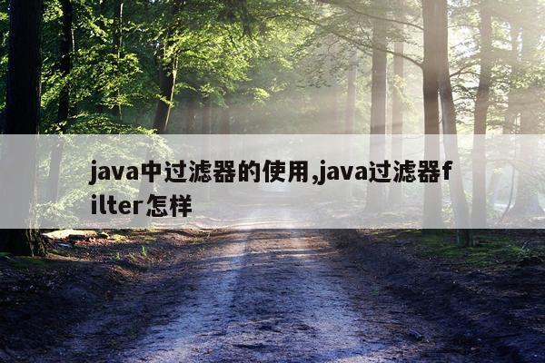 java中过滤器的使用,java过滤器filter怎样