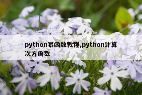 python幂函数教程,python计算次方函数