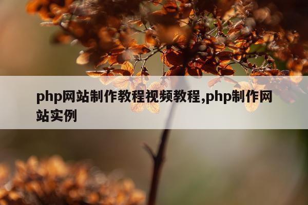 php网站制作教程视频教程,php制作网站实例
