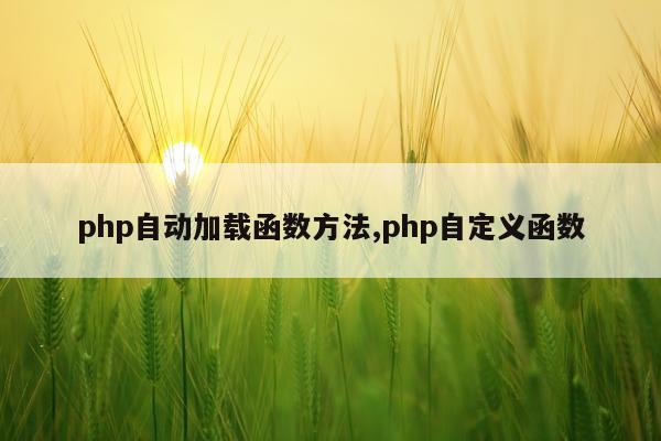 php自动加载函数方法,php自定义函数