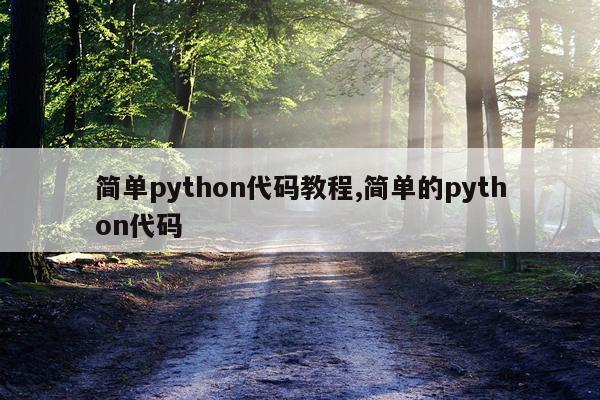 简单python代码教程,简单的python代码