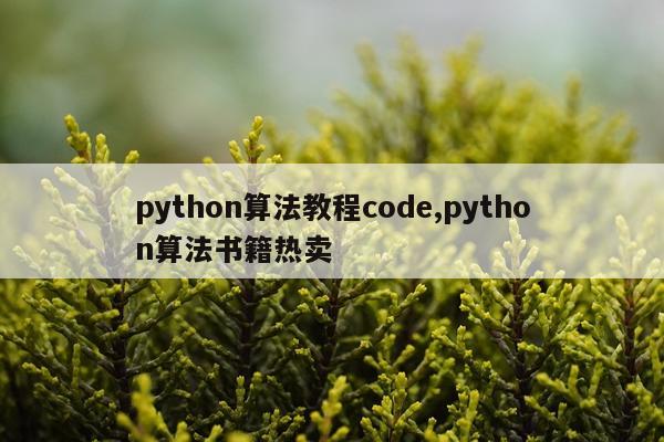 python算法教程code,python算法书籍热卖