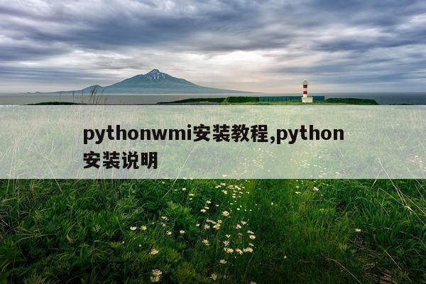 pythonwmi安装教程,python安装说明