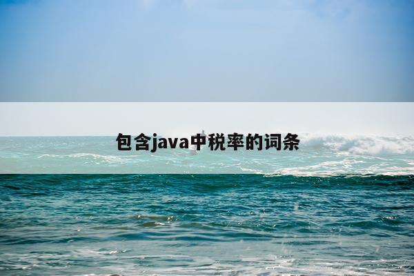 包含java中税率的词条