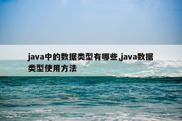 java中的数据类型有哪些,java数据类型使用方法