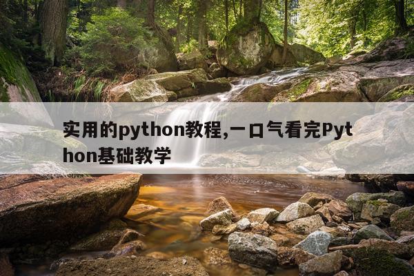 实用的python教程,一口气看完Python基础教学