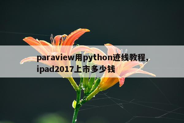 paraview用python迹线教程,ipad2017上市多少钱