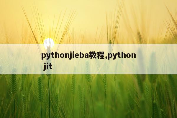pythonjieba教程,python jit