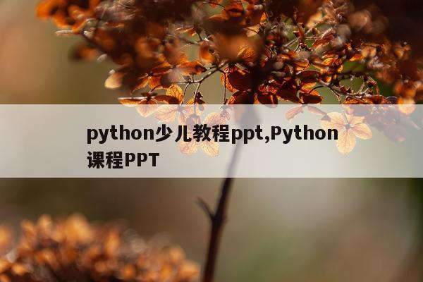 python少儿教程ppt,Python课程PPT