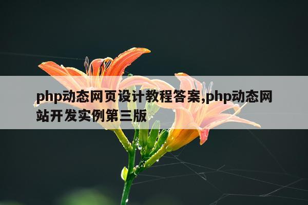 php动态网页设计教程答案,php动态网站开发实例第三版