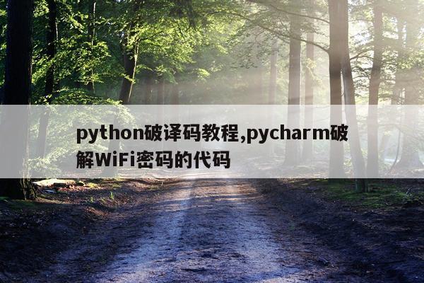 python破译码教程,pycharm破解WiFi密码的代码