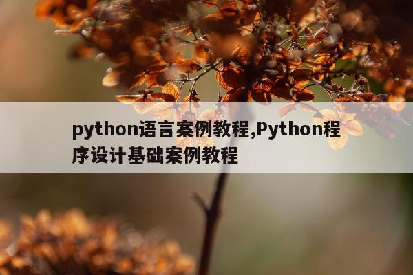 python语言案例教程,Python程序设计基础案例教程
