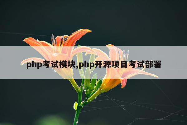 php考试模块,php开源项目考试部署