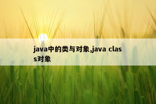 java中的类与对象,java class对象