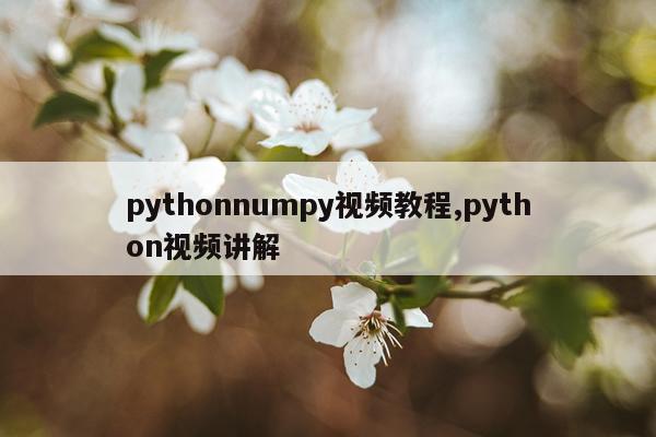 pythonnumpy视频教程,python视频讲解