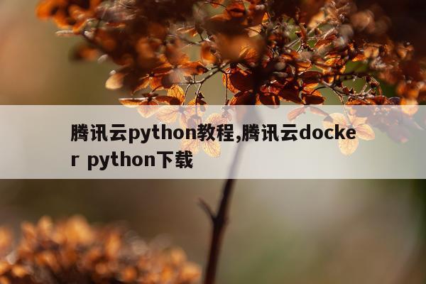 腾讯云python教程,腾讯云docker python下载